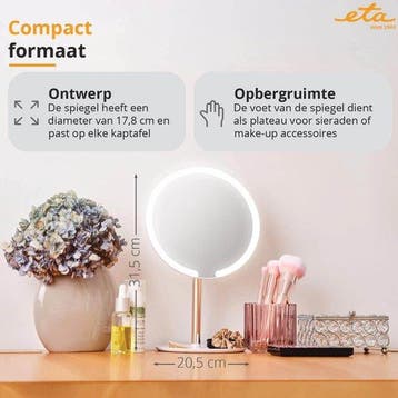 2dekans | ETA Fenité Make Up Spiegel met Verlichting – 90°, Huis en Inrichting, Woonaccessoires | Spiegels, Ophalen of Verzenden