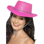 Roze glitter carnaval verkleed cowboy hoed - Cowboyhoeden, Verzenden, Nieuw