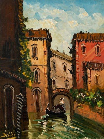 Italiaanse school (XX) - Veduta veneziana, Antiek en Kunst