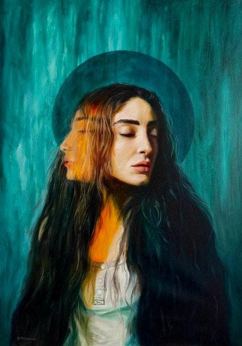 Naghme Hesari - The Eternal Duality, Antiek en Kunst, Kunst | Schilderijen | Modern