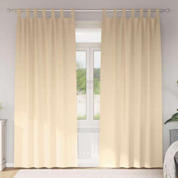 vidaXL Zwart-out Gordijnen met Ringen 2 st Crèmekleurig 260, Verzenden, Nieuw, Crème