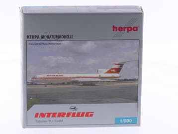 Schaal 1:500 Herpa 514033 Tupolev Tu-154M Interflug Reg...., Ophalen of Verzenden, Zo goed als nieuw