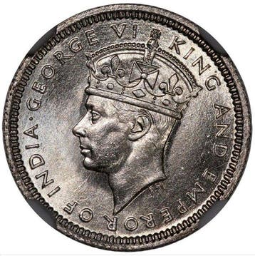 Maleisië, Malaya. George VI. 5 Cents 1943 - NGC MS64