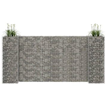 vidaXL Gabion plantenbak H-vormig 260x40x120 cm staaldraad, 100 cm of meer, Verzenden, Nieuw, Metaal
