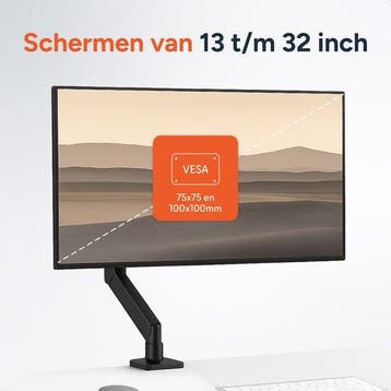2dekans | Monitor Arm met gasveer - Beugel voor 1 scherm -, Computers en Software, Ophalen of Verzenden, Zo goed als nieuw, Skoov