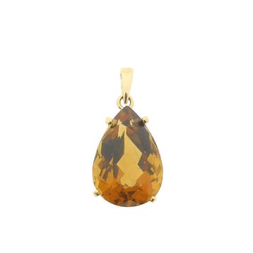 Gouden hanger met citrien (Hanger of bedel), Ophalen of Verzenden, Gebruikt, Goud, Overige merken