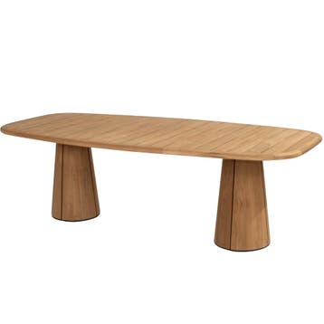 Capri barrel dining tuintafel 240x110xH75 cm naturel teak 4, Tuin en Terras, Ophalen of Verzenden, Nieuw, Teakhout