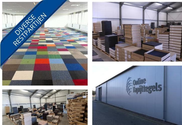 Diverse Restpartijen tapijttegels uit voorraad, Huis en Inrichting, Stoffering | Vloerbedekking, Beige, Blauw, Bruin, Crème, Grijs