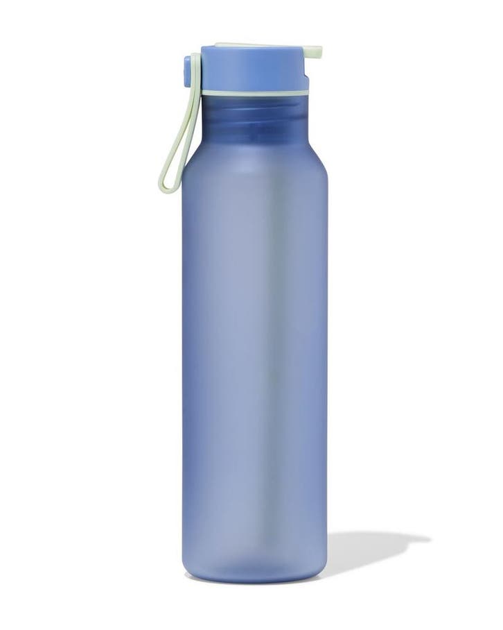 HEMA Waterfles met rietje 600ml blauw, Huis en Inrichting, Keuken | Servies, Nieuw, Verzenden