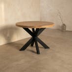 Ronde eettafel Denver Naturel Mangohout 120 cm, Ophalen of Verzenden, Nieuw