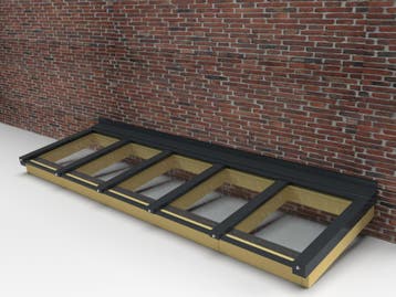 Zelfbouw lichtstraat 5 vak lessenaarsdak 3750x1000mm-Gelaagd, Doe-het-zelf en Verbouw, Ophalen of Verzenden, Nieuw