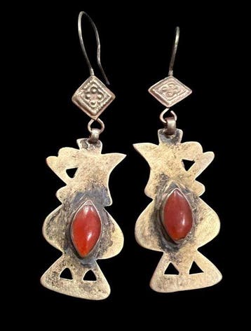 Oorbellen - Zilver - Turkmenistan - 20e eeuw