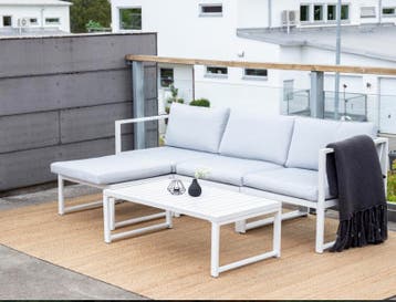 Hoek Loungeset Hugo Wit/Lichtgrijs Aluminium The Outsider, Verzenden, Nieuw