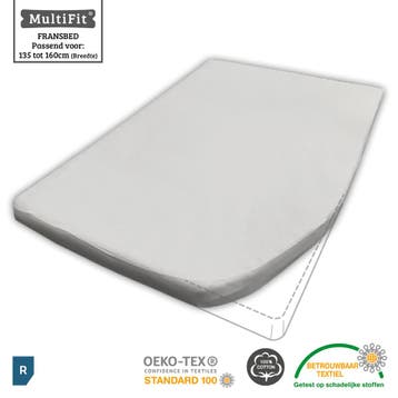 Textielpakket Frans bed - 1 molton met 2 hoeslakens, RECHTS, Verzenden, Nieuw, Wit, Overige typen