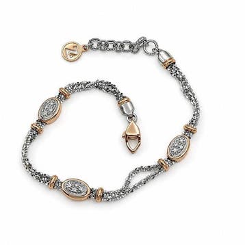 Zancan - Armband - 18 karaat Witgoud, Geel goud - 0.12ct., Sieraden, Tassen en Uiterlijk, Nieuw