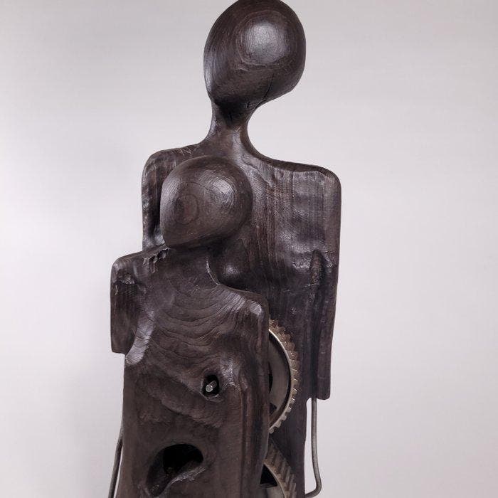 Karol Dusza (1972) - Unseparable (Wooden Sculpture), Antiek en Kunst, Kunst | Designobjecten