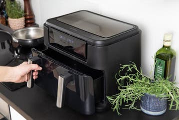 Airfryer XXL - Heteluchtfriteuse - 10L - 2400W - Zwart - Gas, Witgoed en Apparatuur, Airfryers, Verzenden, Zo goed als nieuw