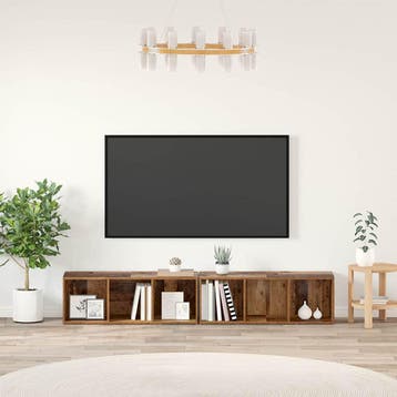 vidaXL Tv-meubelset 2 st Oud Hout Bewerkt hout, Huis en Inrichting, Minder dan 50 cm, Verzenden, 100 tot 150 cm, Nieuw