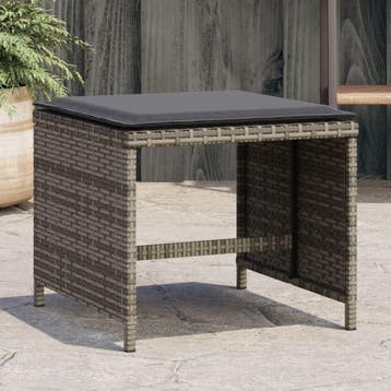 vidaXL Tuinkrukken 4 st met kussens 40x40x35 cm poly rattan, Verzenden, Nieuw, Rotan