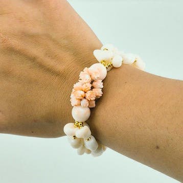 Koraal - Zilver, Verguld - Armband - Koraalroze en cerasuolo