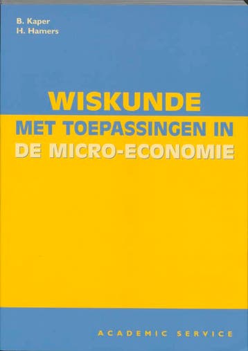 Wiskunde met toepassingen in de micro-economie - B. Kaper, Verzenden, Zo goed als nieuw, B. Kaper