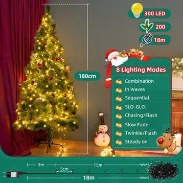 Kerstboom met verlichting - Kunstkerstboom - 180 cm - Met st, Diversen, Verzenden, Zo goed als nieuw