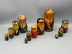 3 set ematroesjka-nestpoppen met Russische en Sovjet-leiders, Antiek en Kunst