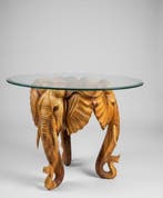 Tafel - Hout - Met de hand gegraveerd