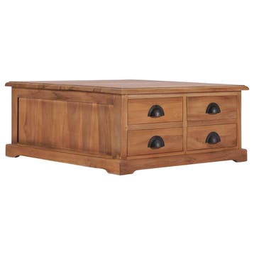 vidaXL Salontafel 68x68x30 cm massief teakhout, Huis en Inrichting, Tafels | Salontafels, 50 tot 100 cm, Verzenden, Teakhout, Nieuw