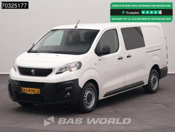 Peugeot Expert 120pk Dubbel Cabine L3H1 Navi Airco Parkeerse, Stof, Gebruikt, Euro 6, Wit