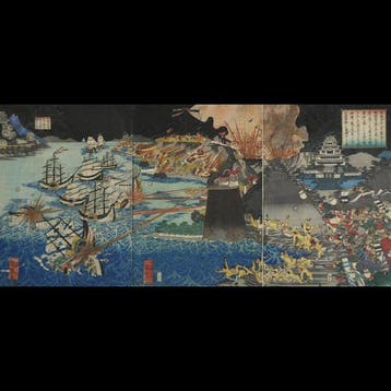 Utagawa Kuniyuki /  Mko Shrai Zu — Drie luik /