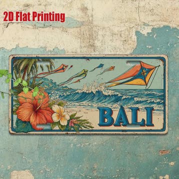 Vintage Bali Vliegerfestival Metalen Bord - Tropisch Strand, Verzenden, Nieuw