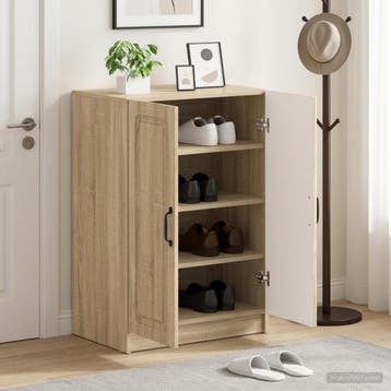 vidaXL Schoenenkast UTRECHT 59,5 x 39,5 x 87 cm Bewerkt hout, Verzenden, Nieuw