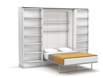 Opklapbed Suit 151 – 140 × 200 cm met bijpassende kasten, Verzenden, Wit, 200 cm, Modern
