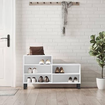 vidaXL Schoenenkast 102x36x60 cm bewerkt hout wit, Verzenden, Nieuw