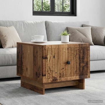 vidaXL Salontafel met lade Oud hout 49 x 50 x 40 cm Bewerkt, Verzenden, Nieuw, Overige houtsoorten, 50 tot 100 cm