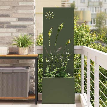 vidaXL Tuin Privacy Screen Fretwerk Olijfgroen 50 x 32 x 150, Verzenden, Nieuw