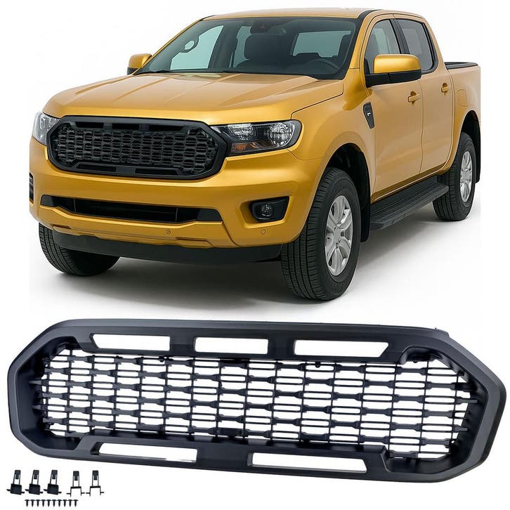 Grill Ford Ranger T8 (2019–2022) – Zwart Mat – Zonder, Auto-onderdelen, Overige Auto-onderdelen, Ophalen of Verzenden