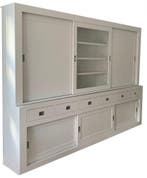 Buffetkast wit Geldrop XL greeploos 300cm dichte zijdeuren, Ophalen of Verzenden, Nieuw