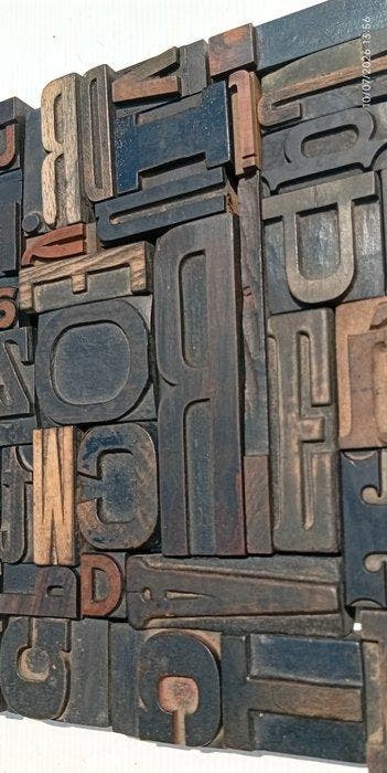 Drukblokken - Samenstelling van oude lettertypen - Italië -, Antiek en Kunst