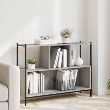 vidaXL Boekenkast 102x28x77,5 cm bewerkt hout grijs sonoma, Verzenden, Nieuw, Overige houtsoorten