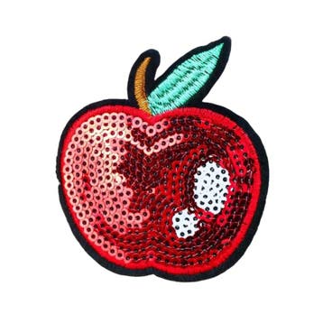 Embleem appel - glitter - 6 x 6.5 cm - applicatie - opstr..., Ophalen of Verzenden, Nieuw, Overige typen