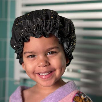 Douchemuts Kind / Shower cap voor kinderen - Zwart Gouden St, Ophalen of Verzenden, Nieuw
