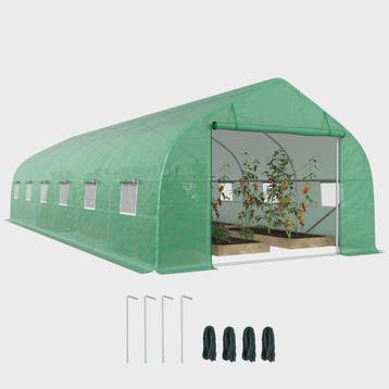 Ruime Tuinkas 8x3x2m met PE-afdekking, Stalen Frame, Roldeur, Verzenden, Nieuw