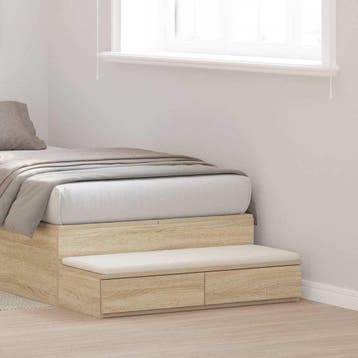 vidaXL Bedlades Sonoma Eiken 100 x 36,5 x 16,5 cm Bewerkt, Verzenden, Nieuw, Hout, Minder dan 45 cm