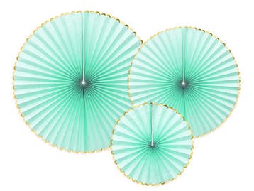 Decoratieve Rozetten Mint Met Gouden Rand (3st), Ophalen of Verzenden, Nieuw