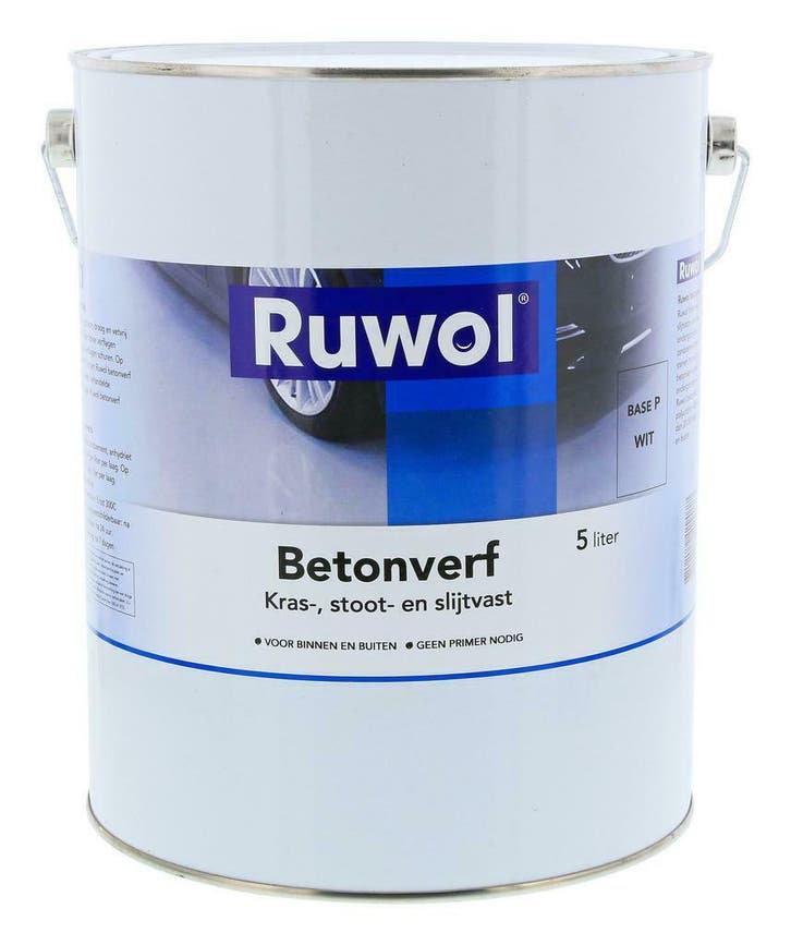 Ruwol Betonverf Donkergrijs (RAL 7011) 5 liter, Doe-het-zelf en Verbouw, Verf, Beits en Lak, Nieuw, Verzenden