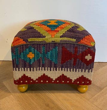 Kelim Poef(Ongebruikt/Nieuw) - Kelim - 34 cm - 34 cm, Nieuw