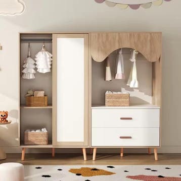 Kindergarderobe met Schuifdeuren en Open Kledingrek, Verzenden, Nieuw
