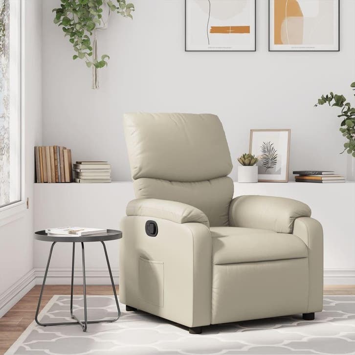Verstelbare Fauteuil Creme | Tweedekansje OP=OP, Huis en Inrichting, Fauteuils, 75 tot 100 cm, 75 tot 100 cm, Zo goed als nieuw